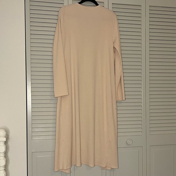 Grace Karin Long Sleeve Duster Length Open Front Pink Cardigan with Pockets - Picture 2 of 7